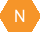enfabebe letra N dentro de hexágono naranja